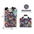 thumbnail image 2 of Yayeee Freestanding Laundry Hamper with Handle Collapsible Large Storage Basket for Clothes, Blue Vibrant Leaves Pattern, 2 of 7
