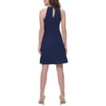 thumbnail image 2 of KENSIE Womens Navy Ruffled Zippered Cut Out Lined  Gold-tone Hardwar Sleeveless Halter Short Evening Fit + Flare Dress 6, 2 of 4