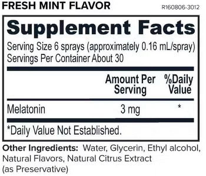 Onnit Instant Melatonin Sleep Spray, 3 mg Melatonin Dietary Supplement, Mint, 1 fl oz
