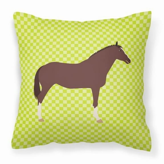 Carolines Treasures BB7739PW1818 English Thoroughbred Horse Green Fabric Decorative Pillow, 18 x 18 in.