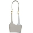 thumbnail image 2 of 2uds. Bolsa para vasos de bebidas de cuero PU, bolsa aislante para portavasos con correa, color gris, 2 of 2