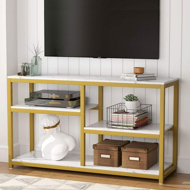 Tribesigns 47 Inch TV Stand 4 Tier Storage Shelf Console Table Sofa Entryway Table for Living Room Bedroom