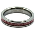 thumbnail image 2 of Metals Jewelry Men's / Women's 4mm Tungsten Carbide Pink Carbon Fiber Inlay Wedding Ring Size 6.5, 2 of 5