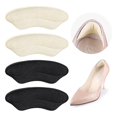 thumbnail image 4 of Forro de agarre para el talón de primera calidad para hombres y mujeres, cómodas almohadillas para el talón de microgamuza que ayudan a mantener el talón en su lugar (albaricoque pálido+negr, 4 of 5