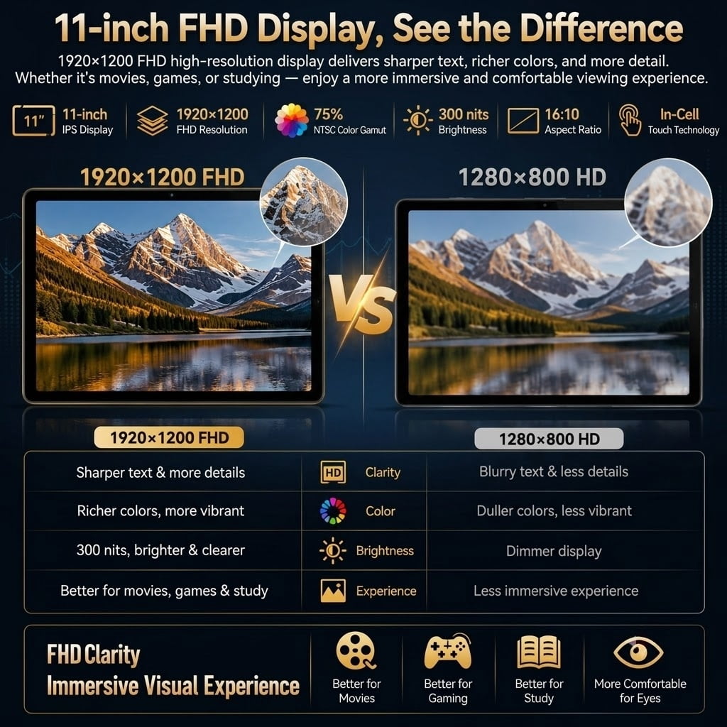 Tablet 11 inch ZPad3 android tablet, 11" 120Hz 1920x1200 FHD Display, 20GB+256GB+2TB Expand, Helio G99 Octa Core CPU, Android 15 tablet, 10000mAh+18W Fast Charge, Widevine L1, 8/16MP