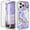 Purple Marble, variant on for iPhone 15 Pro Case, with Built in Screen Protector, Full Body Floral Marble Pattern for Girls Women, Shockproof Protective Lightweight Case for iPhone 15 Pro, Purple Marble