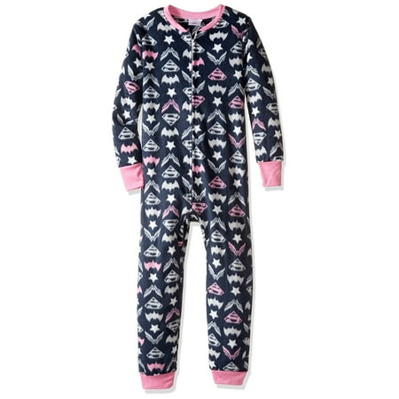 - DC Super Hero Girls Fleece Footless Union Suit Pajamas F16G64HG
