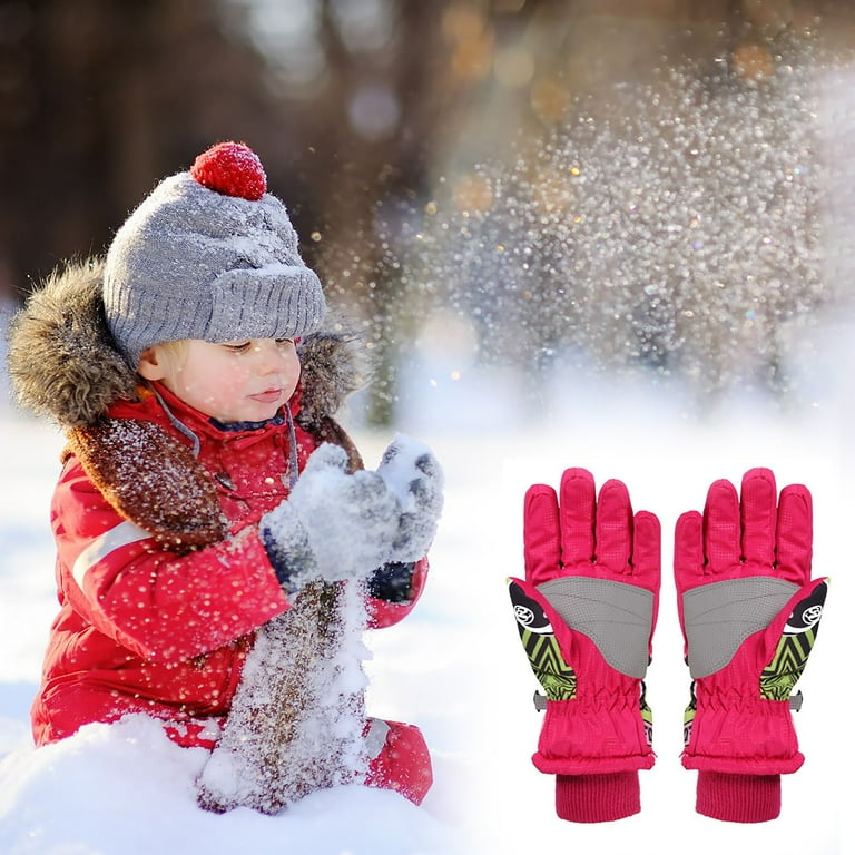 EQWLJWE Ski Gloves Warmest Waterproof and Breathable Snow Gloves for Cold Weather Fits Both Men Women for Parent Child Outdoor