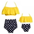 thumbnail image 4 of 2-12Y Girls' Two Piece Swimsuit Ruffle Tummy Control Bathing Suit Neck Bikini Swimwear for Baby Kids Little Gilrs, 4 of 4