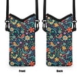 thumbnail image 7 of ZIATUBLES Universal Neoprene Cell Phone Pouch Mobile Protection Case Bag with Large Top Opening Hook and Loop Fastener Cellphone Crossbody Purse, 4 X 8 Inch, Doodle Bird Flower Leaf, 7 of 7