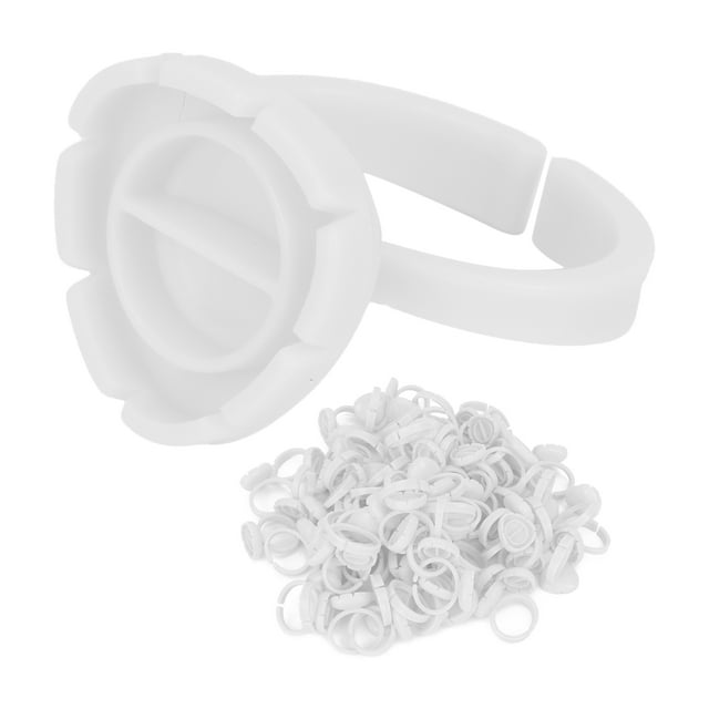 Anillos de pegamento para pestañas Jadeshay 100 piezas soporte de pegamento copa Quick Blossom Cup