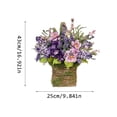 thumbnail image 3 of 16.9in Artificial Hydrangea Hanging Basket, Faux Rattan Planter with Silk Flowers, Porch and Patio Floral Decoration, Outdoor Garden Hanging Ornament, Maintenance-Free Home Decor, 3 of 8