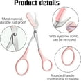 thumbnail image 3 of Eyebrow Scissors with Professional Stainless Steel Comb, Eye Trimmer Scissors with Mini Comb, Safety Design, Compact Size, for Men & Women Personal & Home & Travel Use 2PCS (Pink and Black), 3 of 5