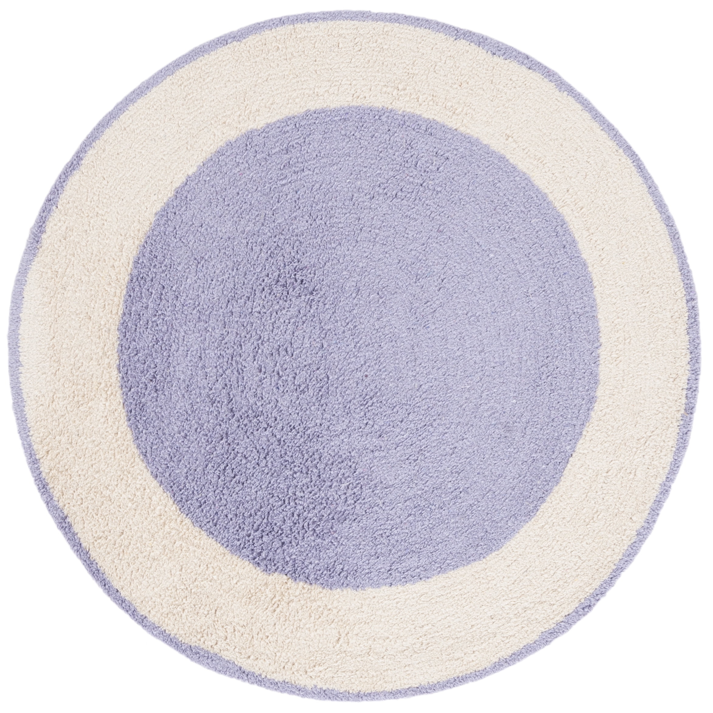 Safavieh Easy Care Anselmo Bordered Area Rug, Ivory/Lilac, 3' x 3' Round