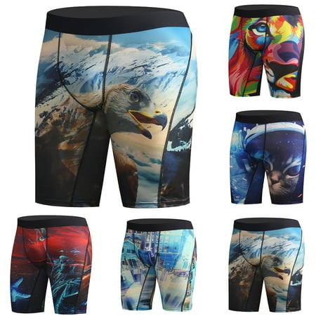 

vbnergoie Men s Skinny Sports Anti-Wear Leg Ice Silk Digital Boxer Briefs Lingerie Kimono Skirt Set Lingerie for Women