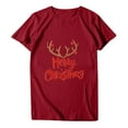 thumbnail image 2 of jsaierl Christmas Shirts for Women Short Sleeve Merry Christmas Print Tops Fashion V Neck Shirt Bleached Tunic Tees Blouse Top for Women Fashion 2025, 2 of 6