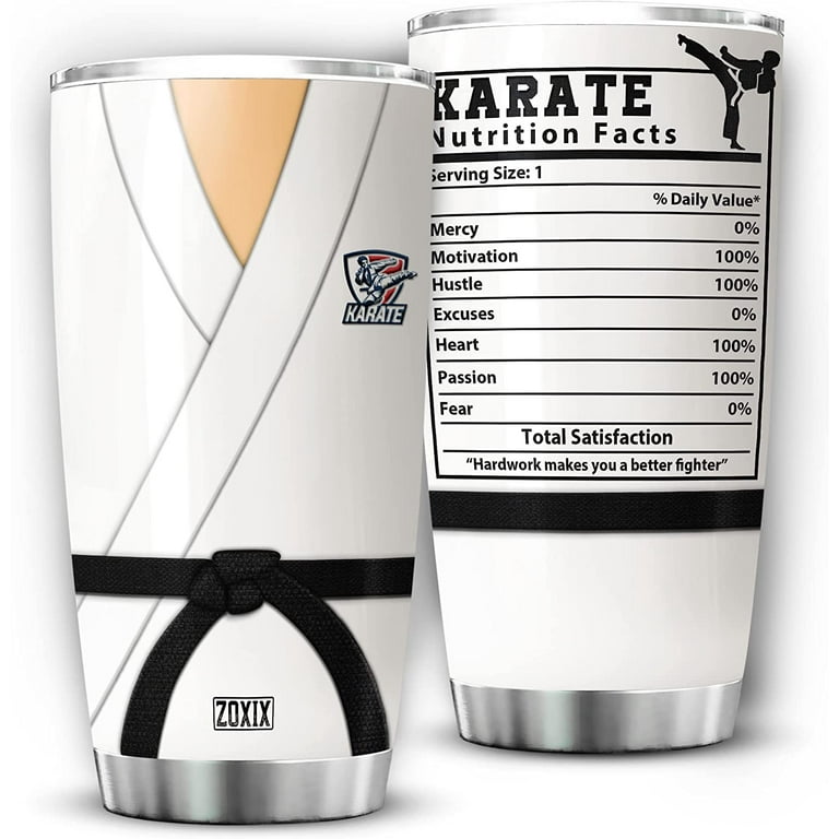 Stainless Steel Tumbler Karate Gifts For Men Funny Saying Nutrition Facts  Coffee Cup With Lid Black Belt Martial Arts Gift For Instructor Insulated  Travel Mug Karate Uniform 