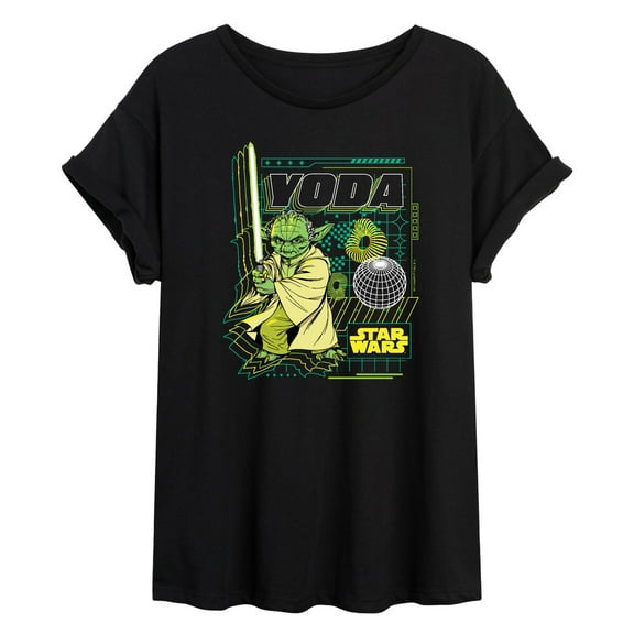 Star Wars - Digital Yoda - Women's Oversized Tee