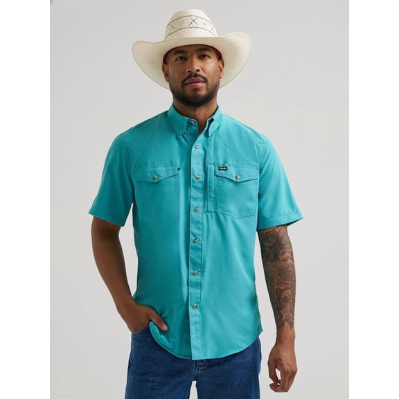 Wrangler Perf Latigo Bay Solid Snap - Mens Shirt - 112375104
