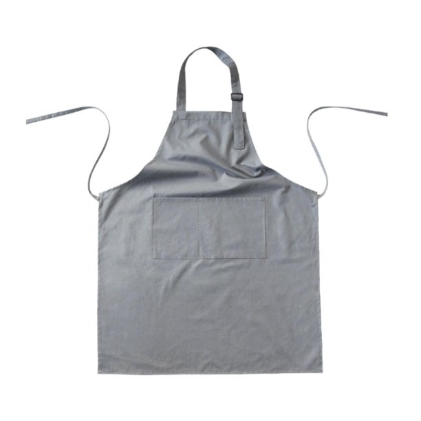 Delantal de chef Macarena Con pechera ajustable para hornear gris