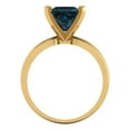 thumbnail image 4 of 2.5 ct Princess Cut Natural London Blue Topaz Solitaire 18K Yellow Gold Womens Engagement Ring, 4 of 5