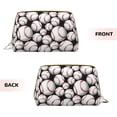 thumbnail image 3 of Naloa Cute Baseball Leather Makeup Bag for Purse Travel, Portable Small Cosmetic Organizer for Women and Girls, Make up Bag with Zipper, 3 of 8