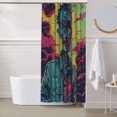 thumbnail image 6 of Shower Curtain, Neon Zombie Skull Waterproof Fabric Plastic Shower Curtain, Drying Fast Bathroom Curtain with 9 Buttonholes, Ruffle Shower Curtain 60x72in, 6 of 8