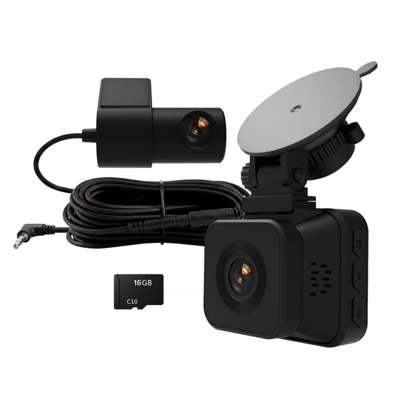 onn Full HD 1080p Dash Cam Front and Rear Set