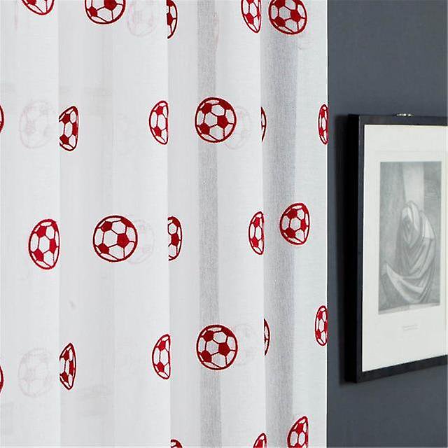 Football Pattern Embroidered Tulle Curtains For's Room zhangyuxiang LED