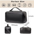 thumbnail image 4 of Large Capacity Travel Cosmetic Bag,waterproof Pu Leather Portable Makeup Bag Opens Flat For Easy Access, 4 of 5