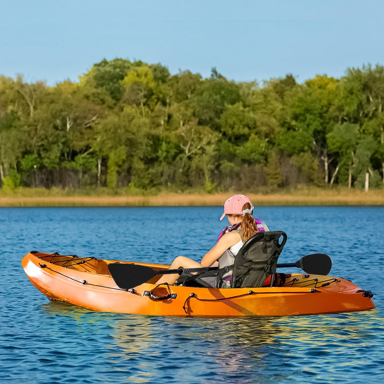 Sit-in Kayak,Recreational Lightweight Kayak with Paddle,Handle & Rod Holders,Weight Capacity,Puncture Resistant,1 & 2 Person Kayak for Adults,9.38 ft