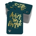 thumbnail image 1 of Inkdotpot Pack Of 100 Real Gold Foil Paper Tags Merry And Bright Christmas Favor Hang Tags, 1 of 6