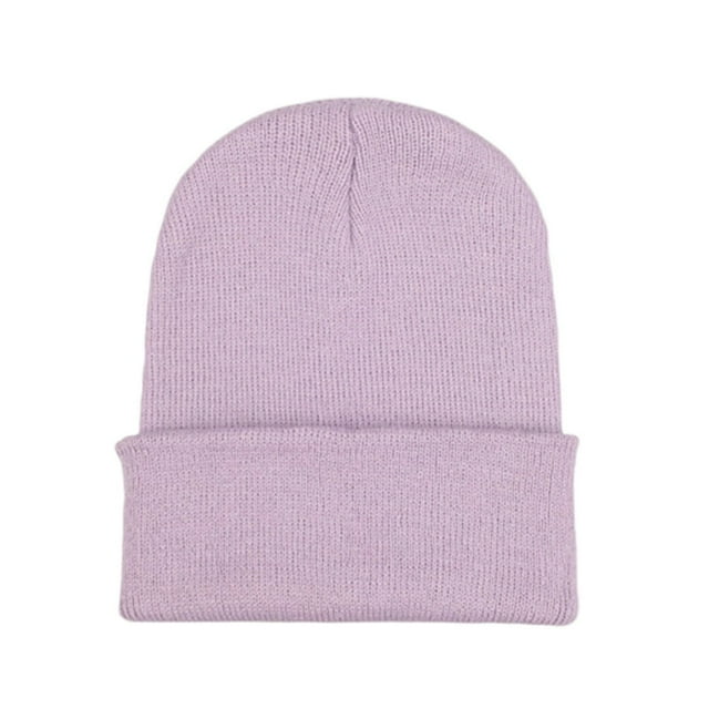 Beanie Elastic Warm Woolen Yarn Roll up Edge Skull Cap for Spring