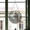 thumbnail image 3 of Festive Christmas Gift - Skull Wolf Round Christmas Stained Glass Hanging Ornament - Festive Tree Decoration, Holiday Gift for Family, Friends, Mom & Dad, 3 of 3