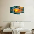 thumbnail image 2 of Elephant Stock Golden Sunset Wave Wall Art - Horizontal Multi Panel Canvas - Living Room Wall Decor - Beach Multi Panel - Gray And Brown Decor - 30" x 18", 2 of 4
