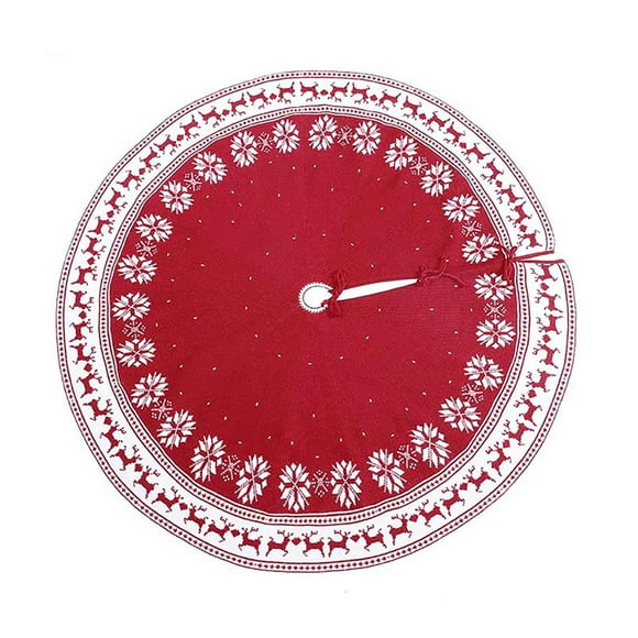 Rbaofujie Christmas Tree Skirts Clearance Party Party Red Velvet Snow Pattern Christmas Tree Skirt with The Same Women's Vintage Christmas Decor