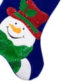 thumbnail image 5 of Northlight 20" Royal Blue Embroidered Velveteen Snowman Christmas Stocking with White Cuff, 5 of 7