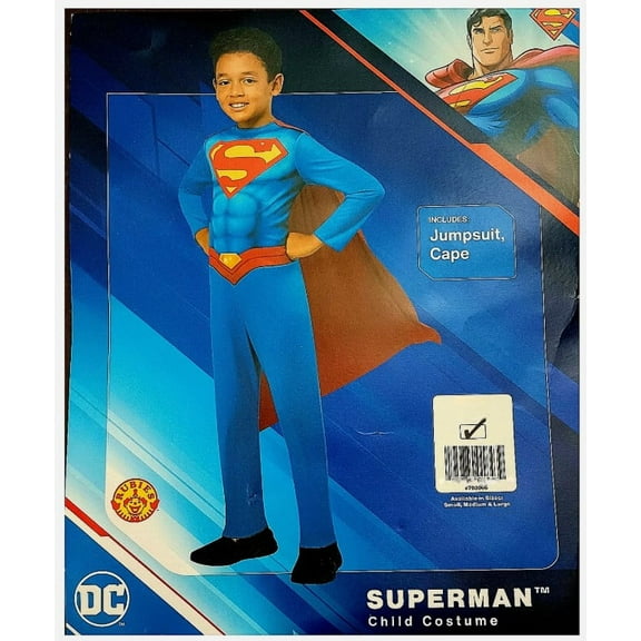 Rubie’s DC Comics Superman Child Costume with Jumpsuit and Cape, Size Medium (7–8)
