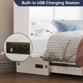 thumbnail image 3 of ijuicy Murphy Bed with Charging Station, Queen Size Solid Wood Cabinet Bed, Cube Chest Bed for Guest Room/ Office/Apartment-White, 3 of 8