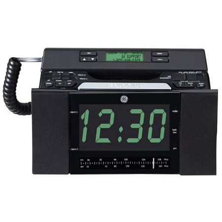ge 29298fe1 corded bedroom phone with cid/radio/alarm clock (black