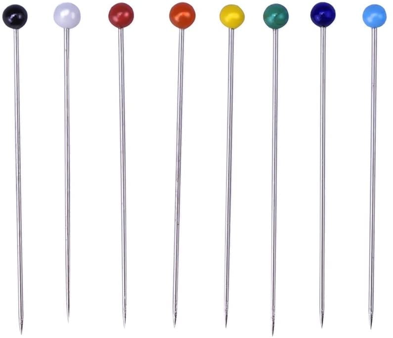 Sewing Pins, 250 PCS Multicolor 38 Mm Long Straight Glass Head Pins,  Quilting P