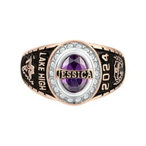 Order Now for 2025 Graduation, Freestyle Women's CZ Oval Stone Personalized Top Class Ring, Personalized, High School or College