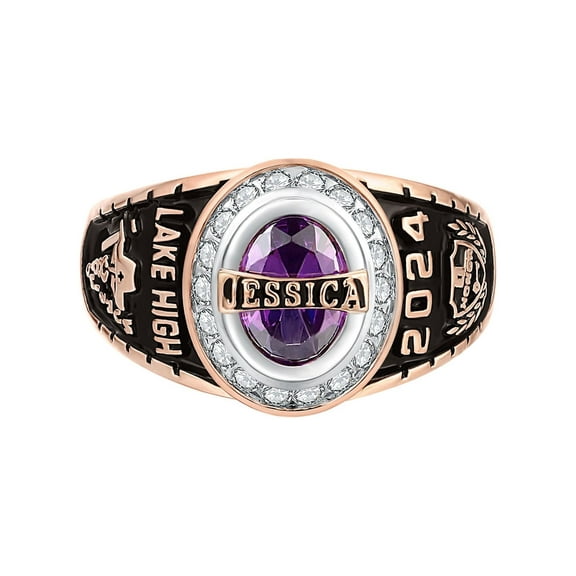 Order Now for 2025 Graduation, Freestyle Women's CZ Oval Stone Personalized Top Class Ring, Personalized, High School or College