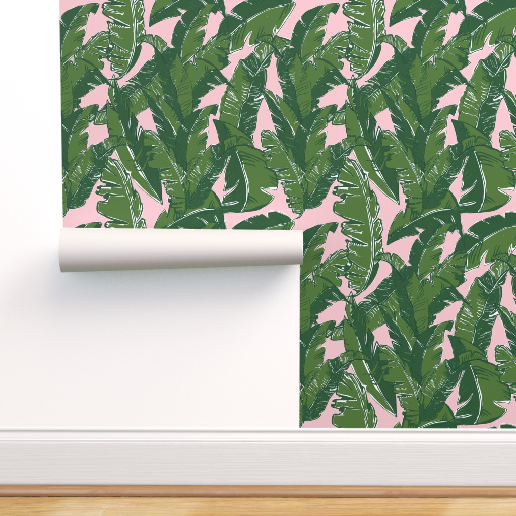 Peel  Stick Wallpaper 3ft x 2ft Earthy Tropical Botanical Leaves Flowers 