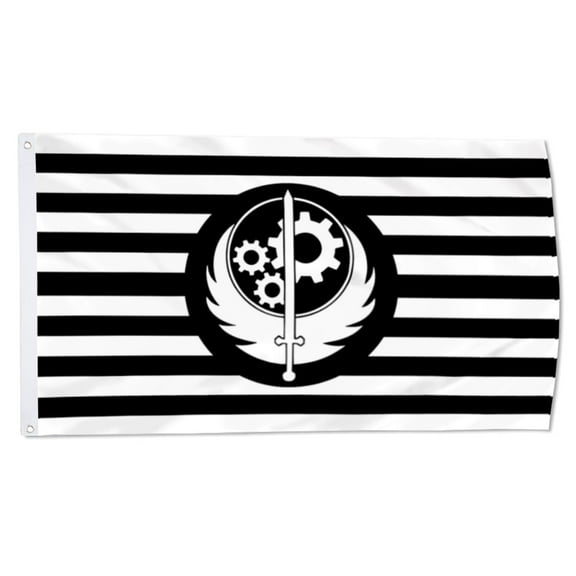 Brotherhood of Steel Flag Black&White flags banner Man cave Decor 3x5Feet