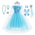 thumbnail image 1 of Vestidos de Elsa para niñas, ropa de disfraz para niños, Vestido de princesa para Cosplay, Vestido de reina de la nieve, fiesta de cumpleaños para niños, Sukienki Fivean unisex, 1 of 2