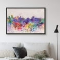 thumbnail image 2 of IDEA4WALL Framed Canvas Art Wall Decor Rainbow Color Splashes European Country Places Cityscape Watercolor Modern Art Contemporary Scenic Expressive for Dorm Home Office - 16"x24", 2 of 4