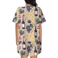 thumbnail image 4 of Womens Pajama Sets With Pocket, Glasses Of Red Wine Lounge Sets Short Sleeve Sleepwear PJ Sets for Women, 4 of 6