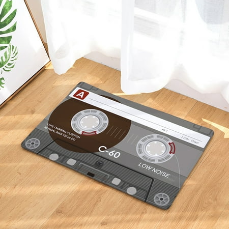 

Tangnade Kitchen Asseccories Vintage Cassette Tape Indoor Doormat Non Slip Door Floor Mats Carpet Rugs Decor