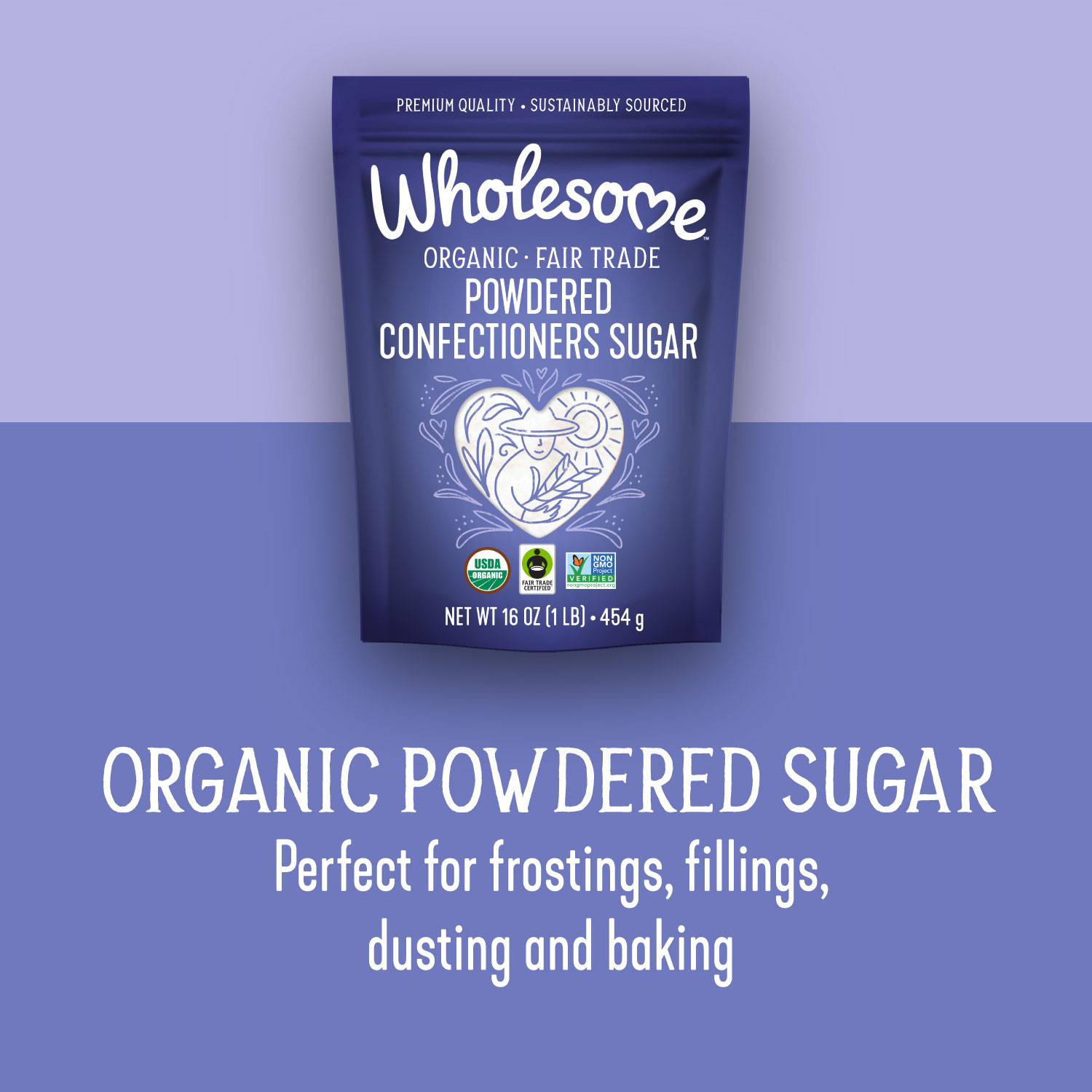 Wholesome Sugar Rainbow Pack, Cane, Light Brown, Dark Brown, Confectioners, Coconut & Raw Turbinado Bundle
